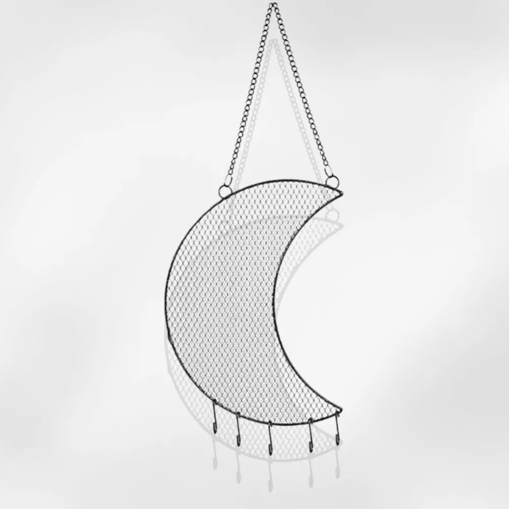 Porte Bijoux Mural Métal Doré Lune Étoile