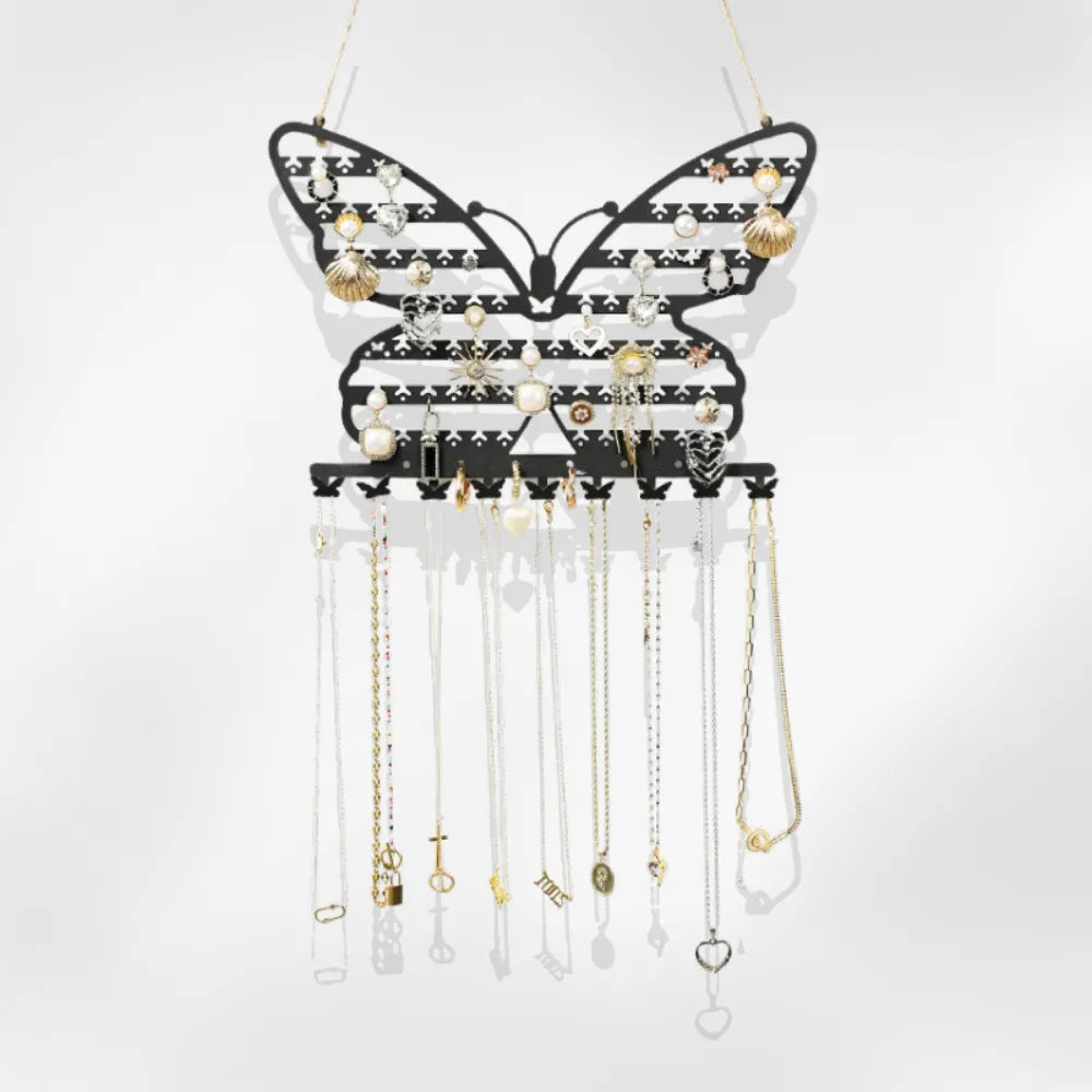 Porte Bijoux Mural Métal Papillon Support Fille