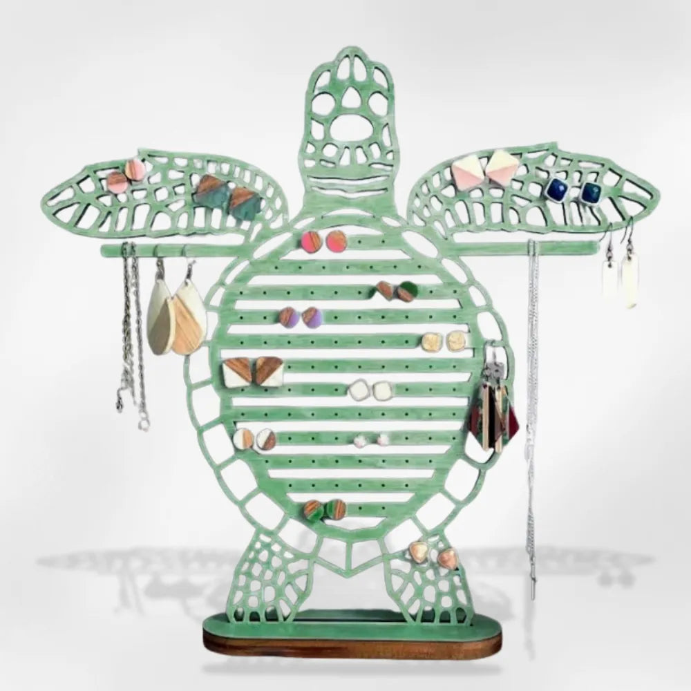 Porte Bijoux Bois Tortue Support Organisateur