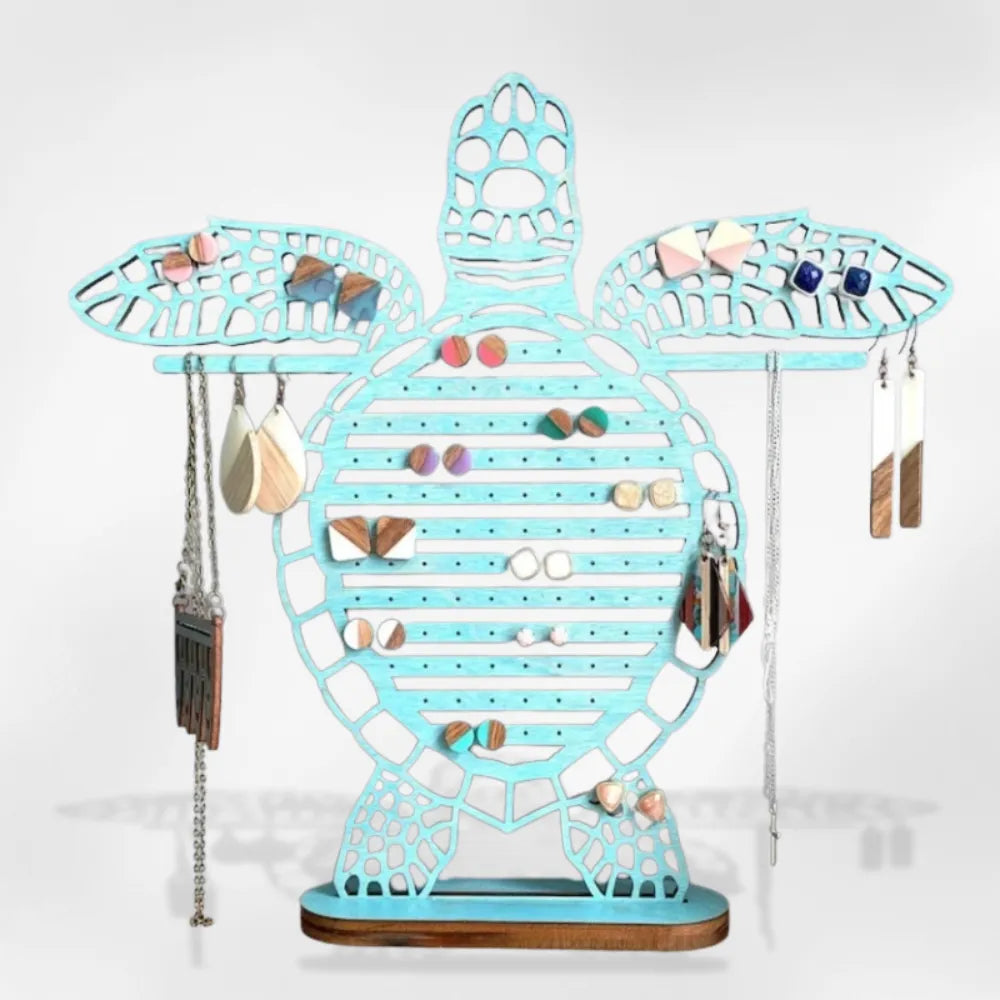 Porte Bijoux Bois Tortue Support Organisateur