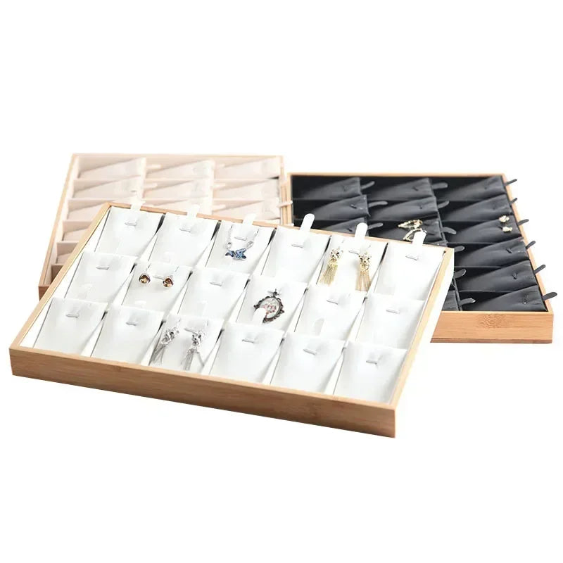 Plateau Présentoir Bijoux Bois Bambou Multifonction