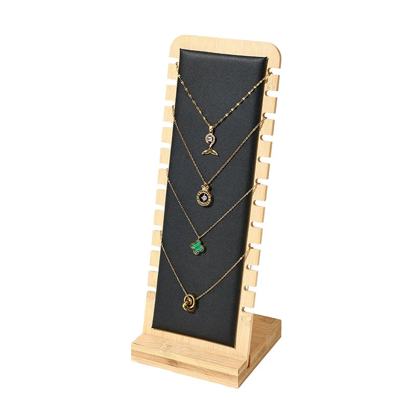 Porte Collier Bois Bambou Vitrine Détachable