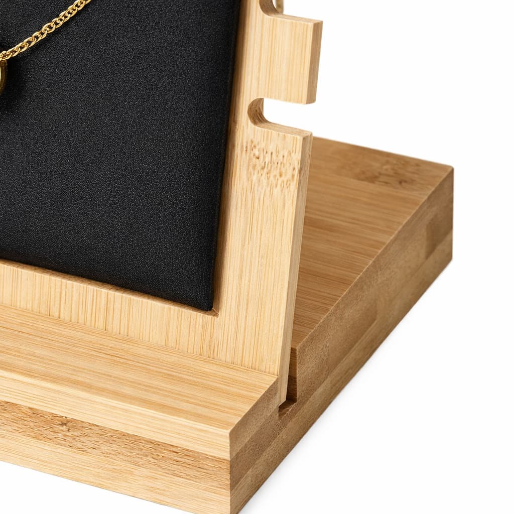 Porte Collier Bois Bambou Vitrine Détachable