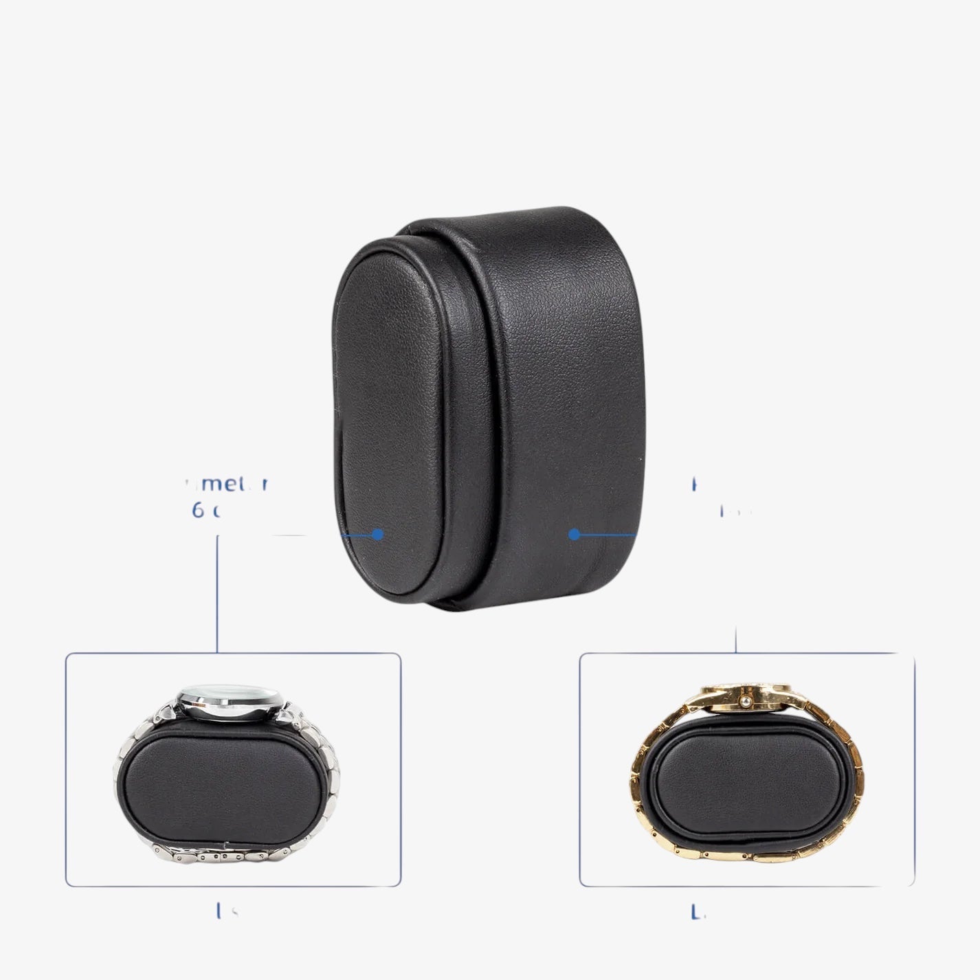 Remontoir 6 Montres Bois Cuir Noir Luxe