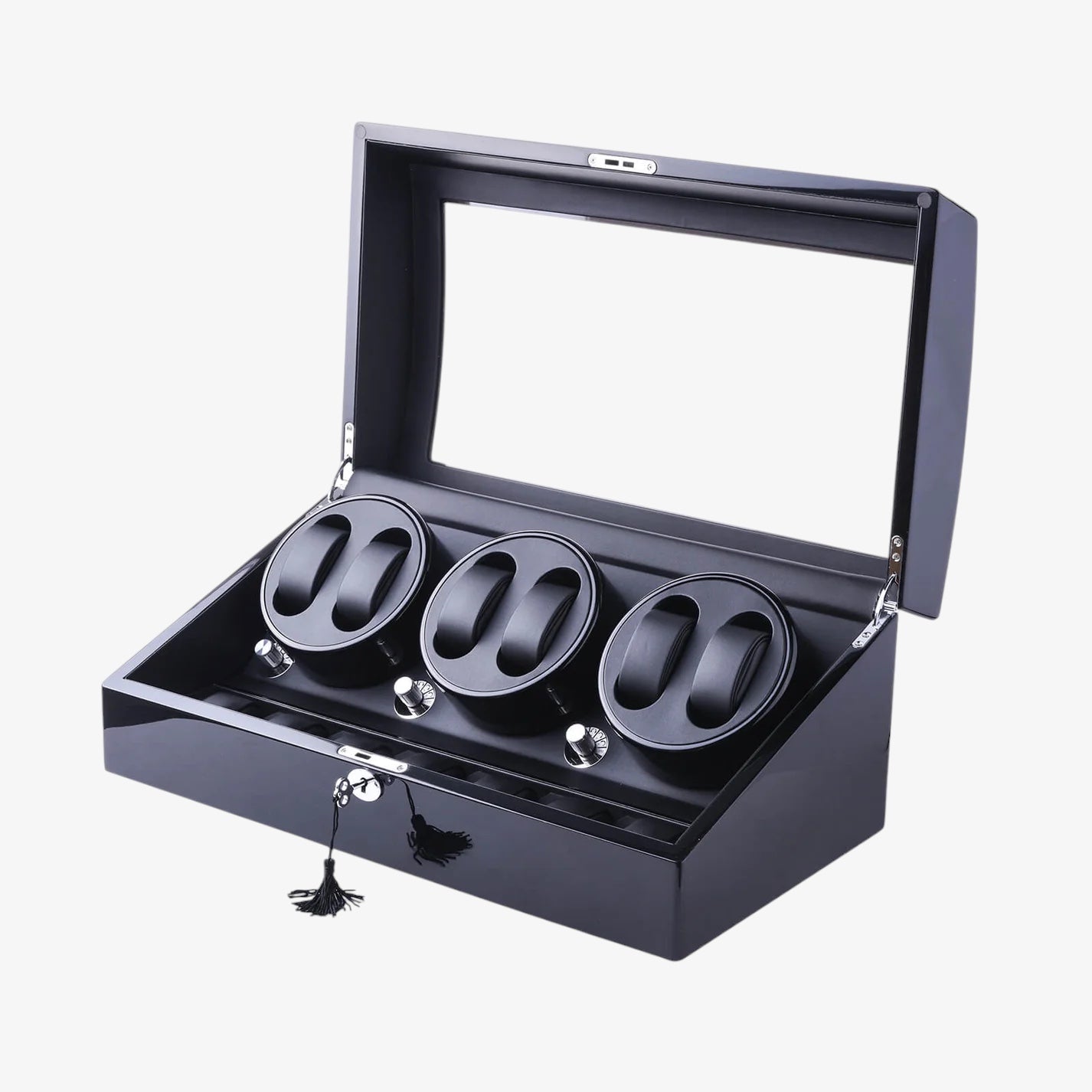 Remontoir 6 Montres Bois Cuir Noir Luxe
