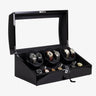 Remontoir 6 Montres Bois Cuir Noir Luxe