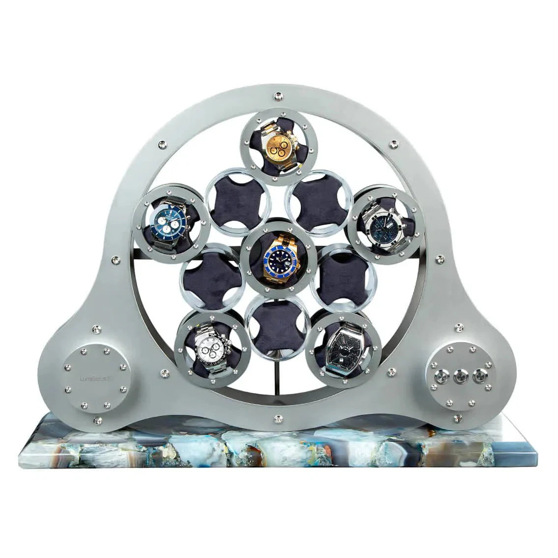 Remontoir Montre Pierre Agate Cristal 11 Places