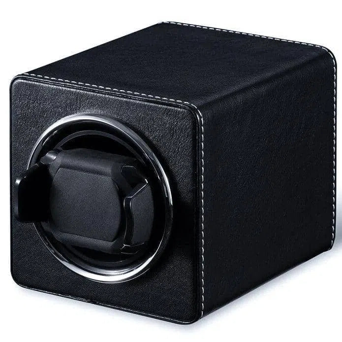 Remontoir Montre Cuir Noir Double Silencieux