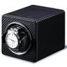 Remontoir Montre Cuir Fibre Carbone Noir