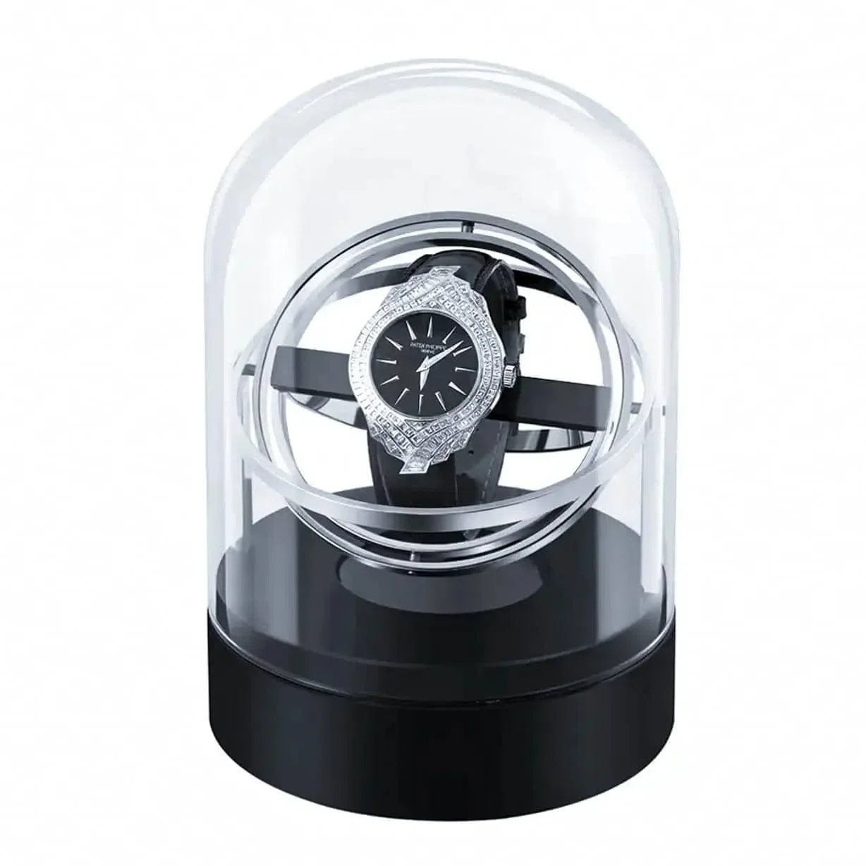 Remontoir Montre Metal Argente Spherique Verre
