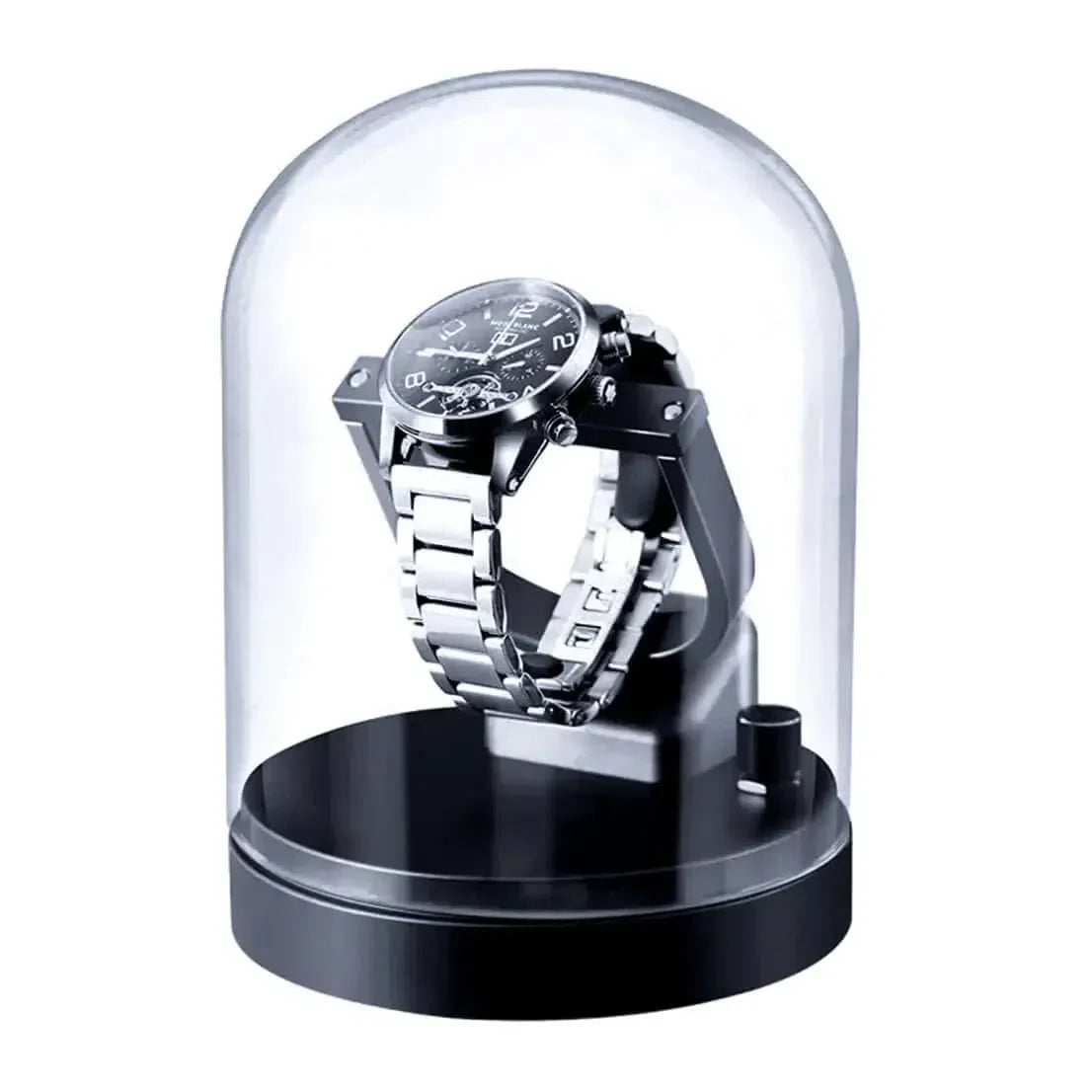 Remontoir Montre Métal Cloche Verre Design Luxe
