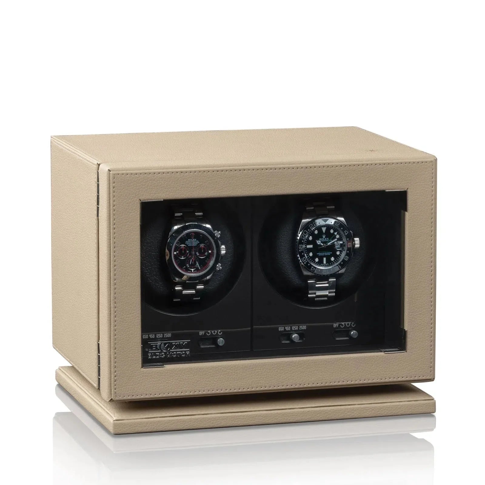 Remontoir Montre Cuir Beige Double Brushless Silent