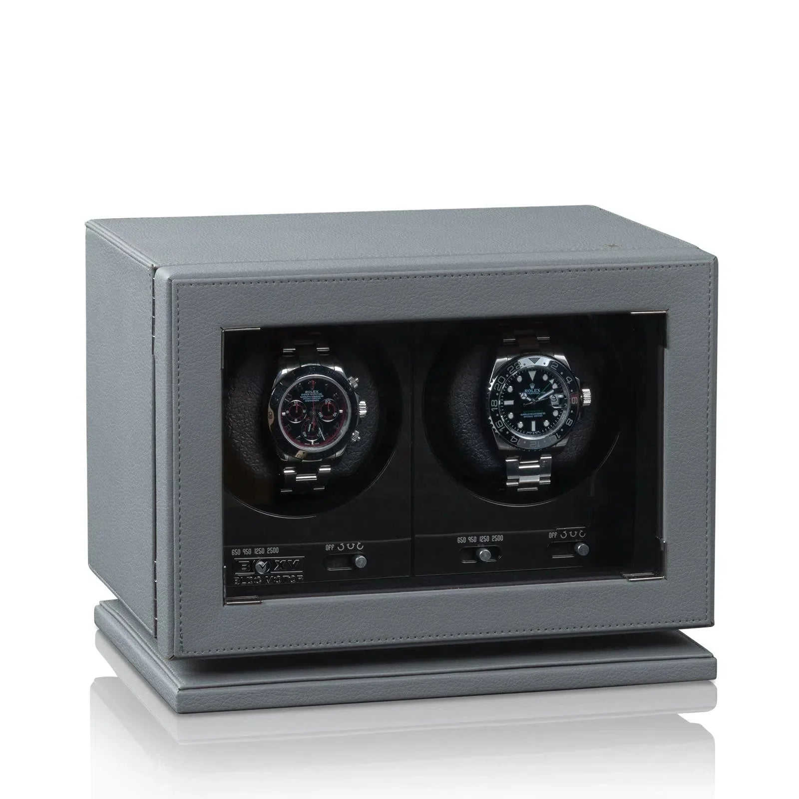Remontoir Montre Cuir Gris 2 Places Silencieux