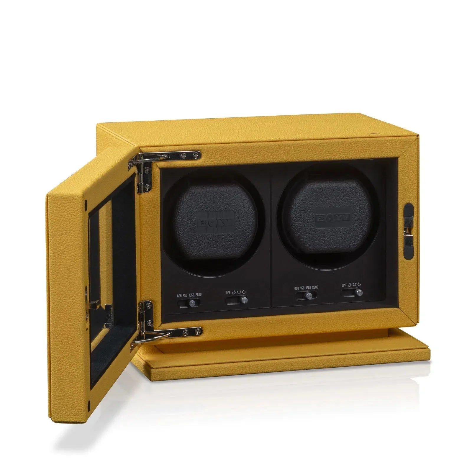 Remontoir Montre Cuir Jaune Silencieux 2 Places
