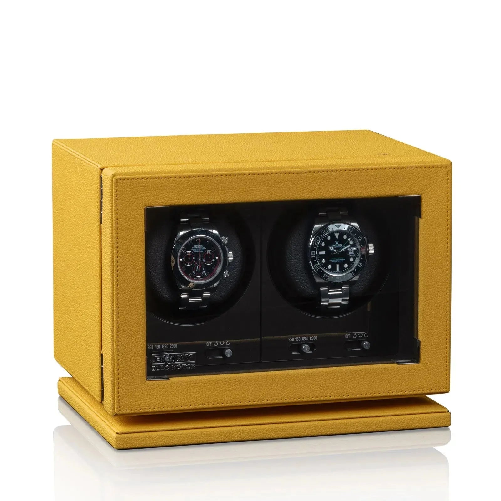 Remontoir Montre Cuir Jaune Silencieux 2 Places