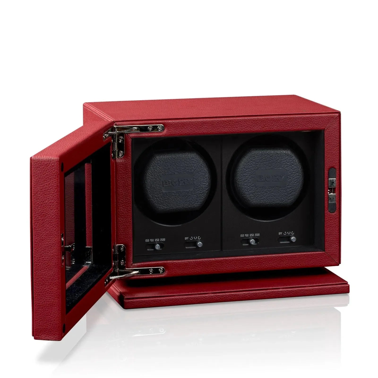 Remontoir Montre Cuir Rouge Silencieux 2 Places