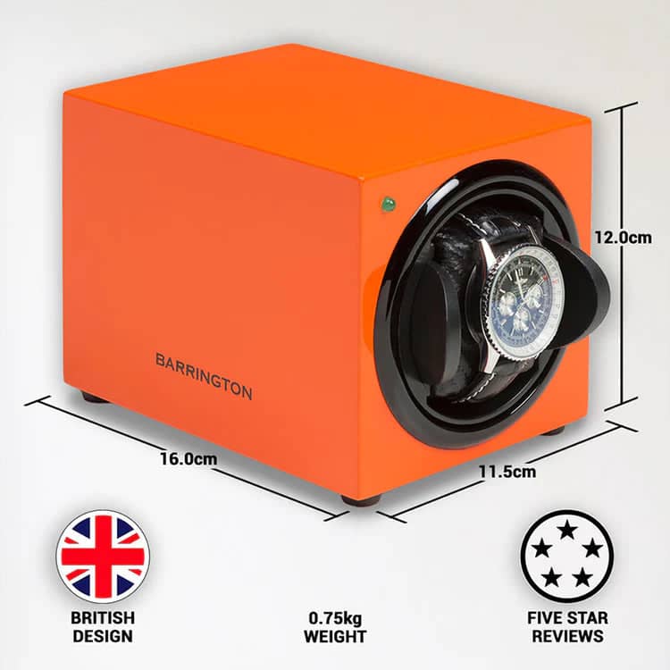 Remontoir Montre Bois Orange Barrington Amber