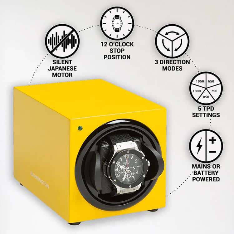 Remontoir Montre Bois Jaune Barrington Electric