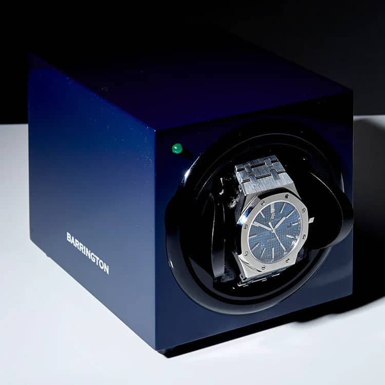 Remontoir Montre Bois Bleu Barrington Nuit