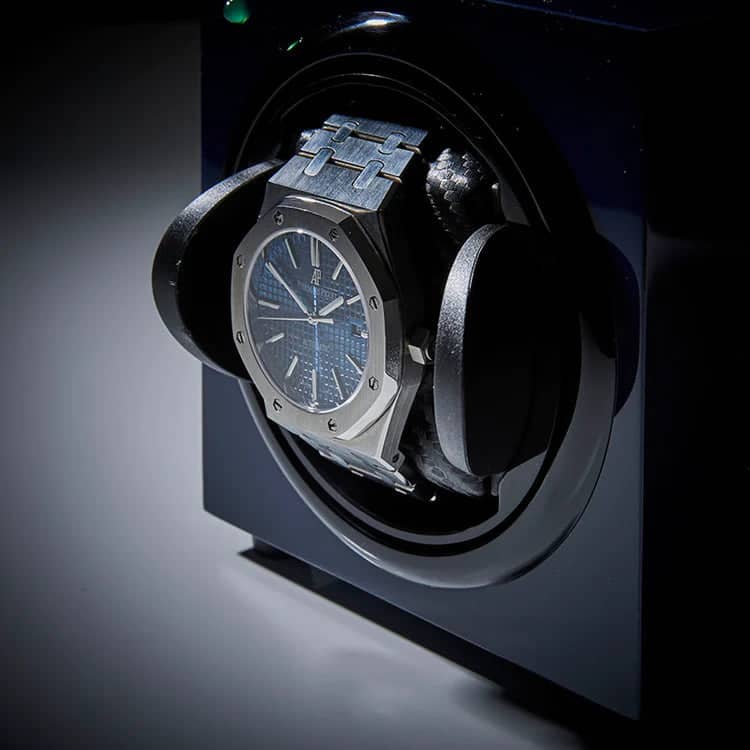 Remontoir Montre Bois Bleu Barrington Nuit