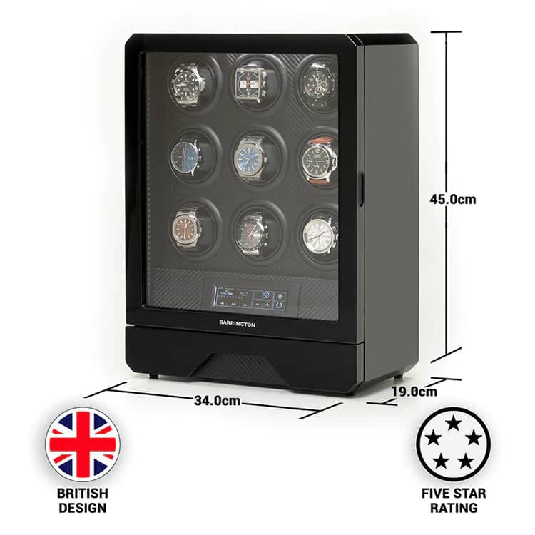 Coffre Fort Montre 9 Places Carbone Premium