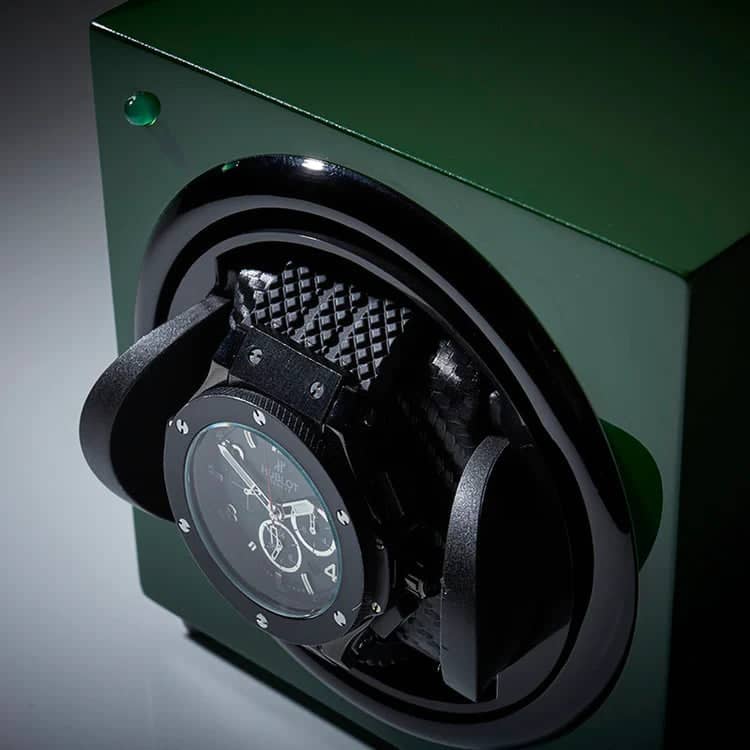 Remontoir Montre Bois Vert Laque Silencieux