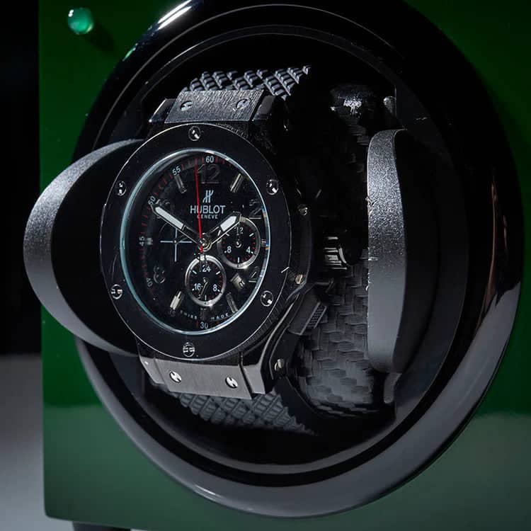 Remontoir Montre Bois Vert Laque Silencieux