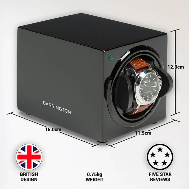 Remontoir Montre Bois Noir Laque Silencieux