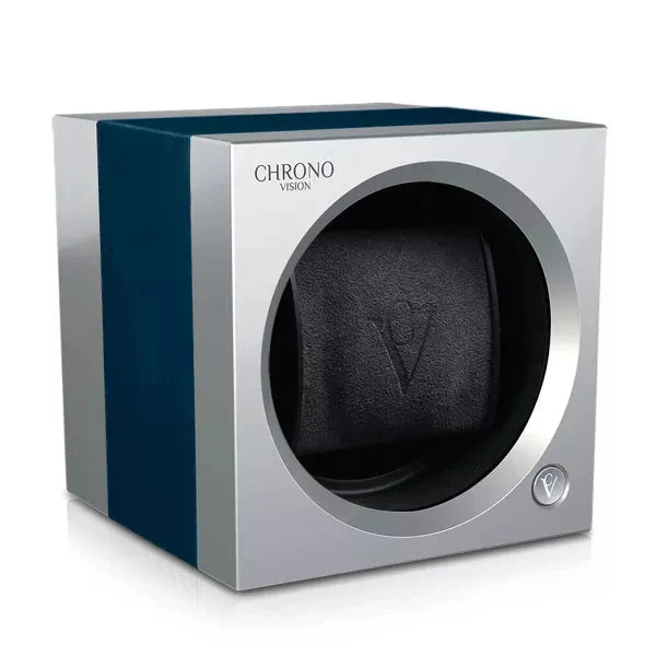 Remontoir Montre Metal Chrome Bleu Anodise Connecte