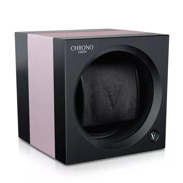 Remontoir Montre Metal Noir Mat Rose Connecte