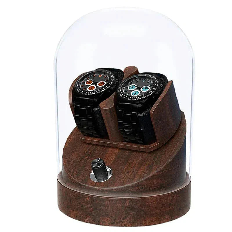 Coffre Fort Montre Bois Noyer Cloche 2 Places