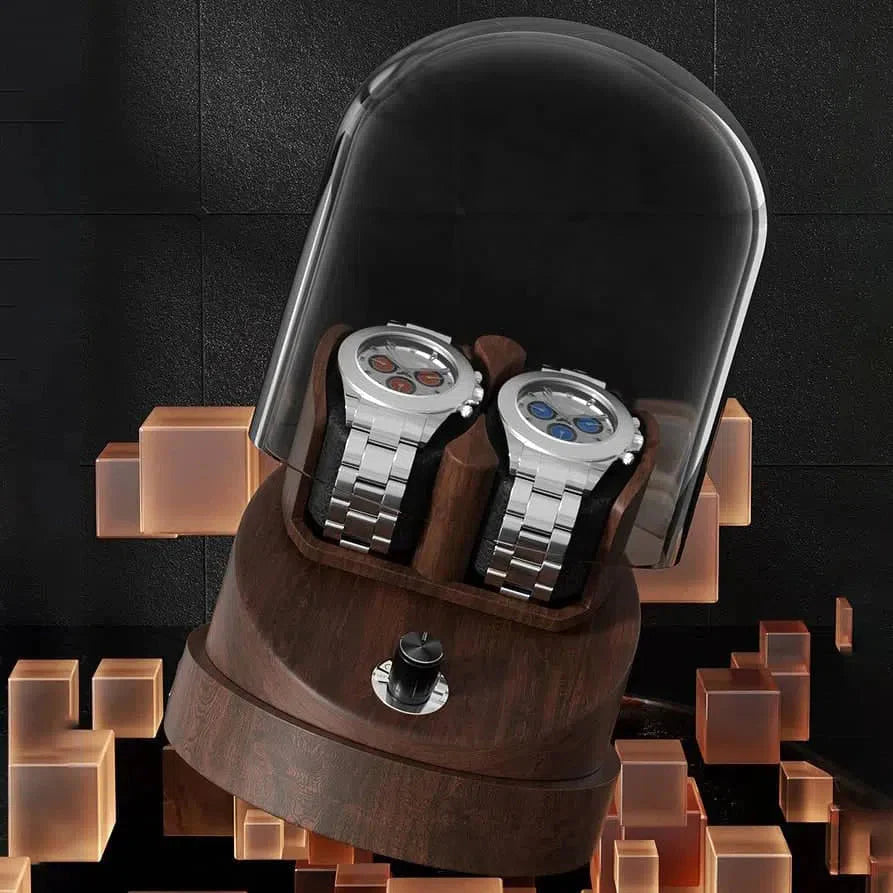 Coffre Fort Montre Bois Noyer Cloche 2 Places