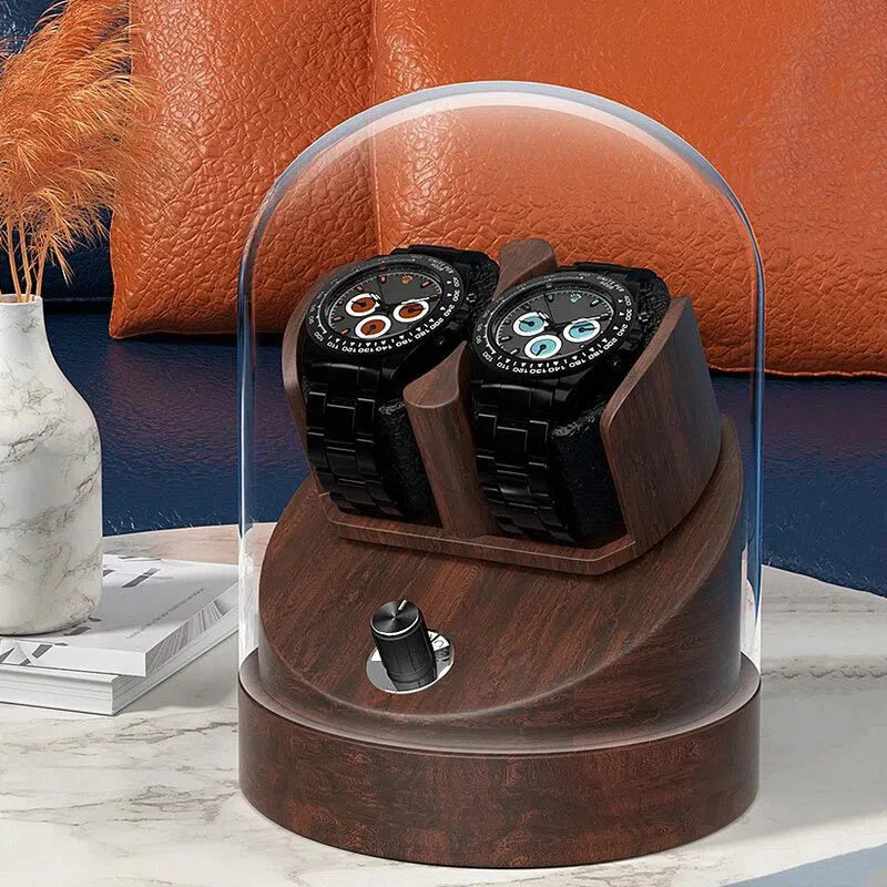 Coffre Fort Montre Bois Noyer Cloche 2 Places