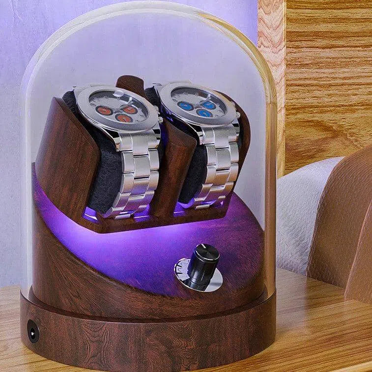 Coffre Fort Montre Bois Noyer Cloche 2 Places