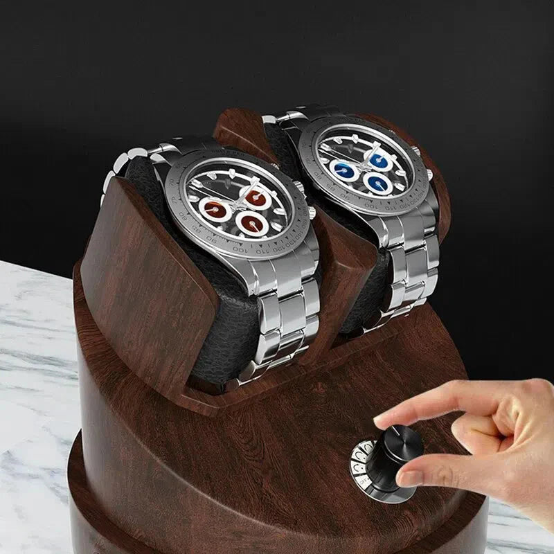 Coffre Fort Montre Bois Noyer Cloche 2 Places