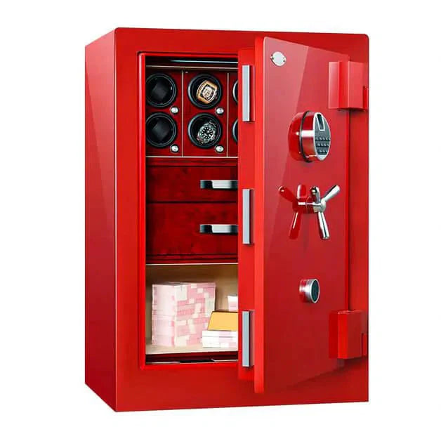 Coffre Fort Montre Métal Acier Rouge 8 Places