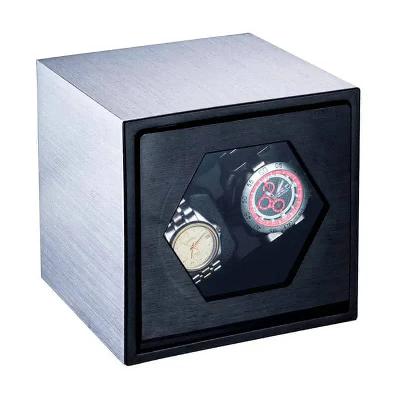 Coffre Fort Montre Métal Aluminium Gris 2 Places