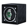 Remontoir Montre Cube Cuir Noir Tressé