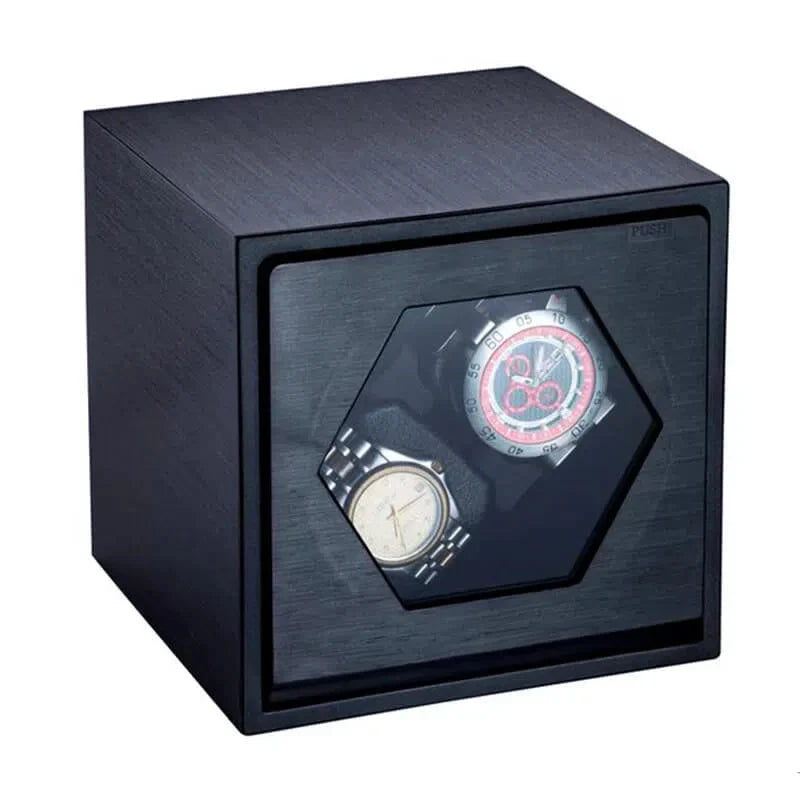 Coffre Fort Montre Métal Aluminium Noir 2 Places
