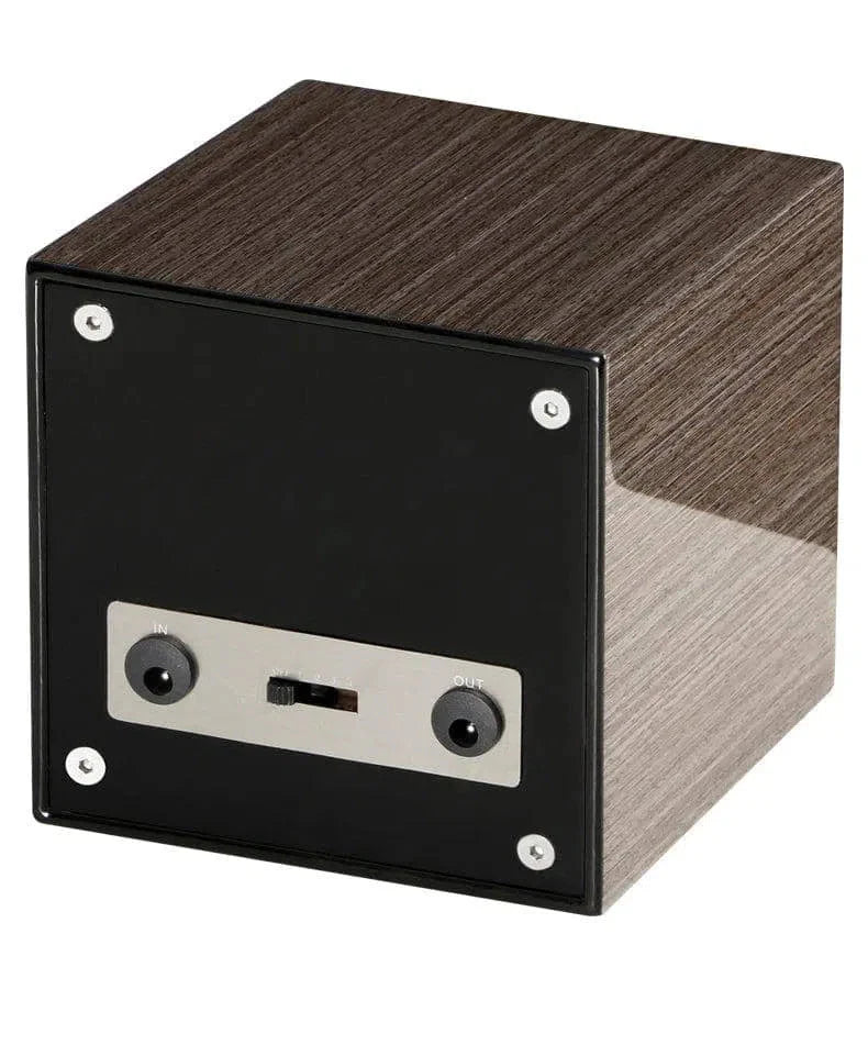 Remontoir Montre Cube Bois Sépia Cuir