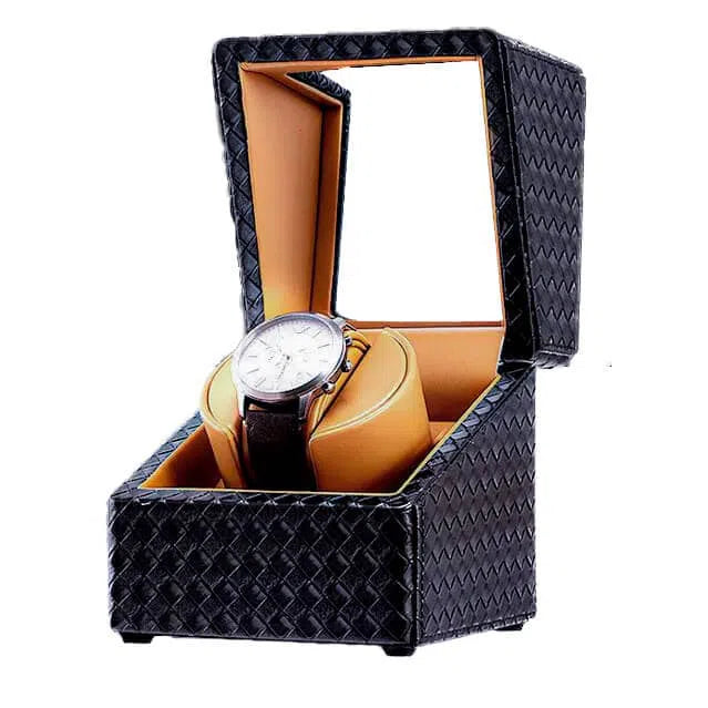 Remontoir Montre Bois Hêtre Cuir Corbeau