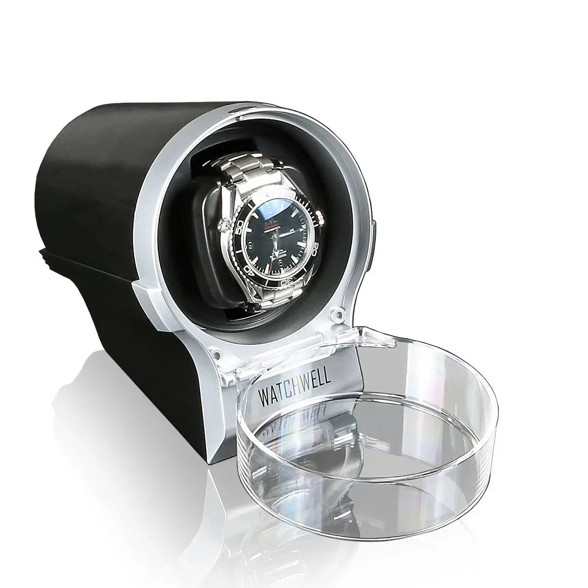 Remontoir Montre Plexiglas Argente Compact Silencieux
