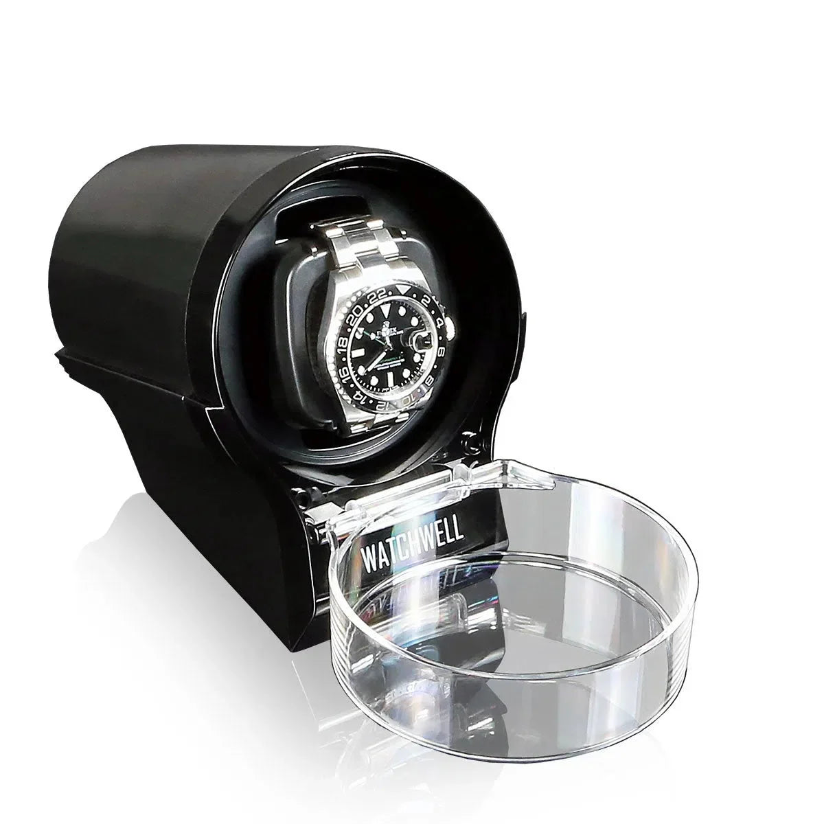 Remontoir Montre Plexiglas Noir Silencieux Compact
