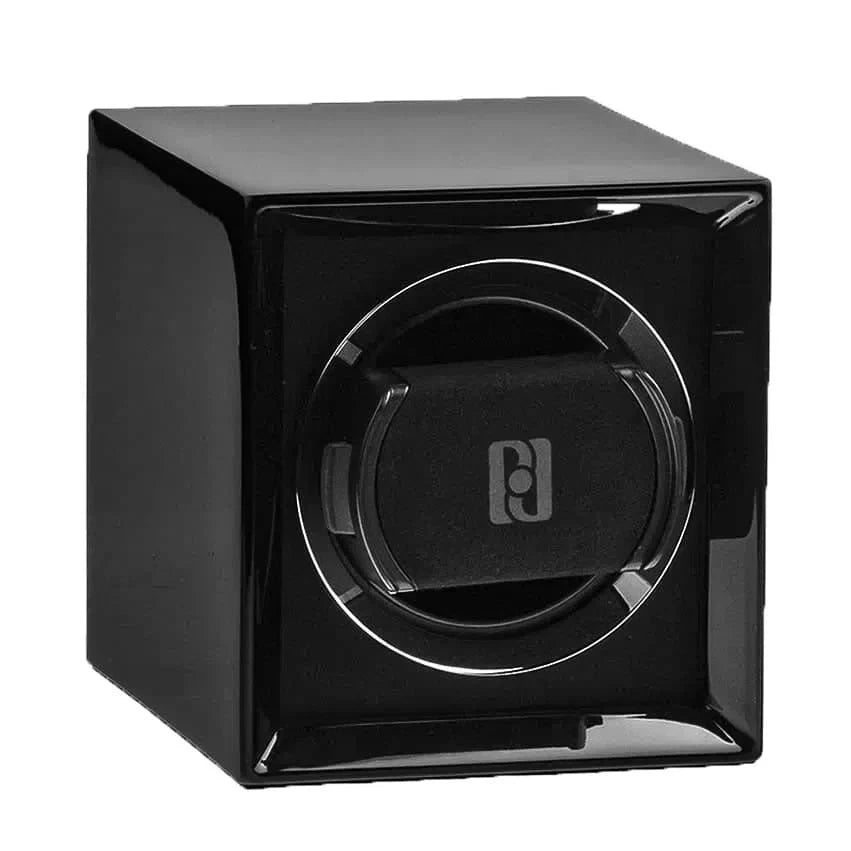 Remontoir Montre Bois Noir Laque Brillant
