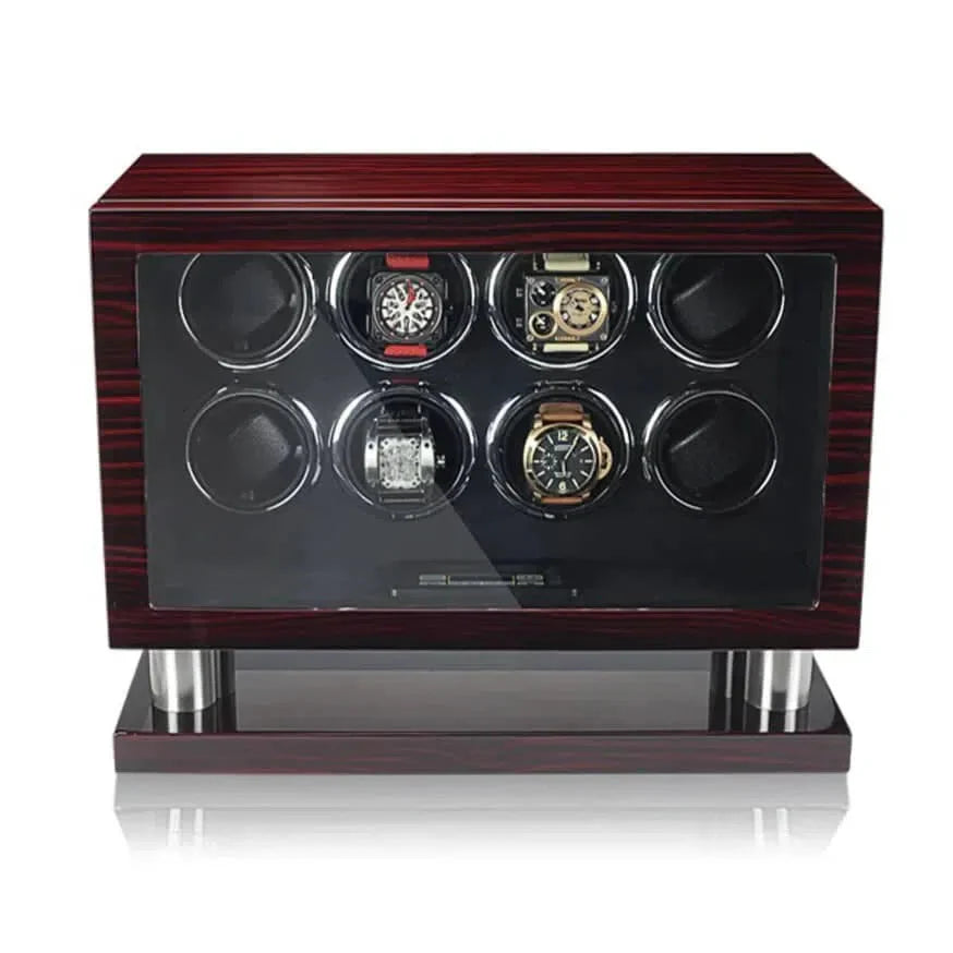 Coffre Fort Montre Bois Noyer Gloss 8 Places