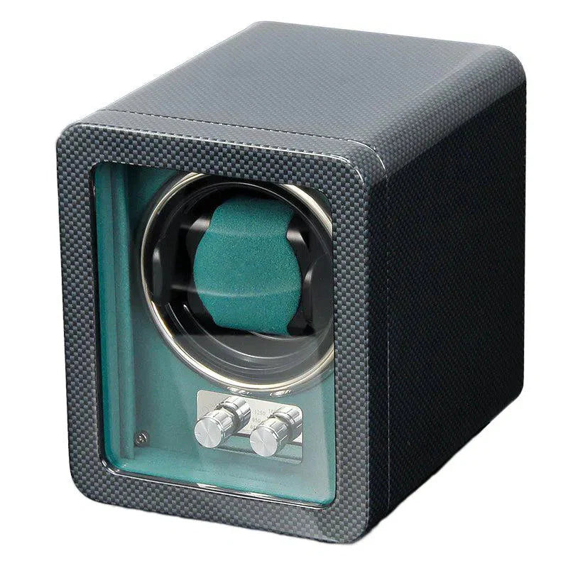 Remontoir Montre Carbone Vert Sarcelle