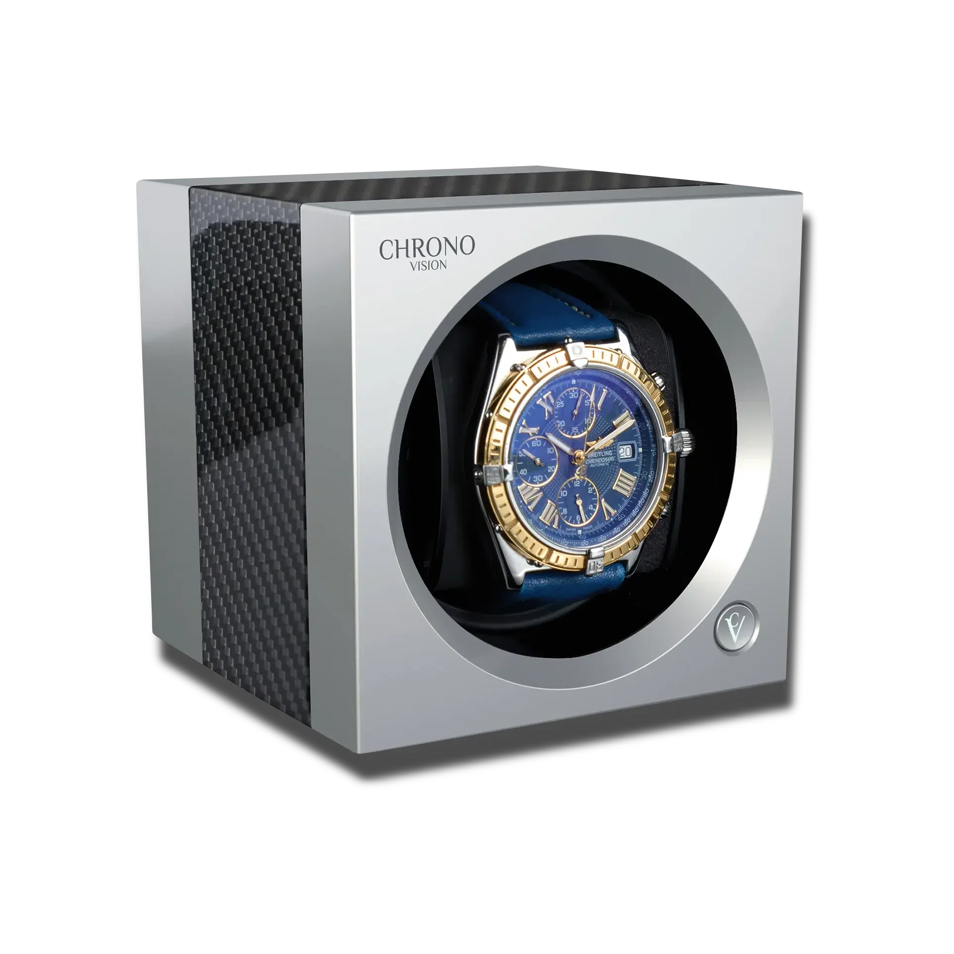 Remontoir Montre Carbone Gris Luxe