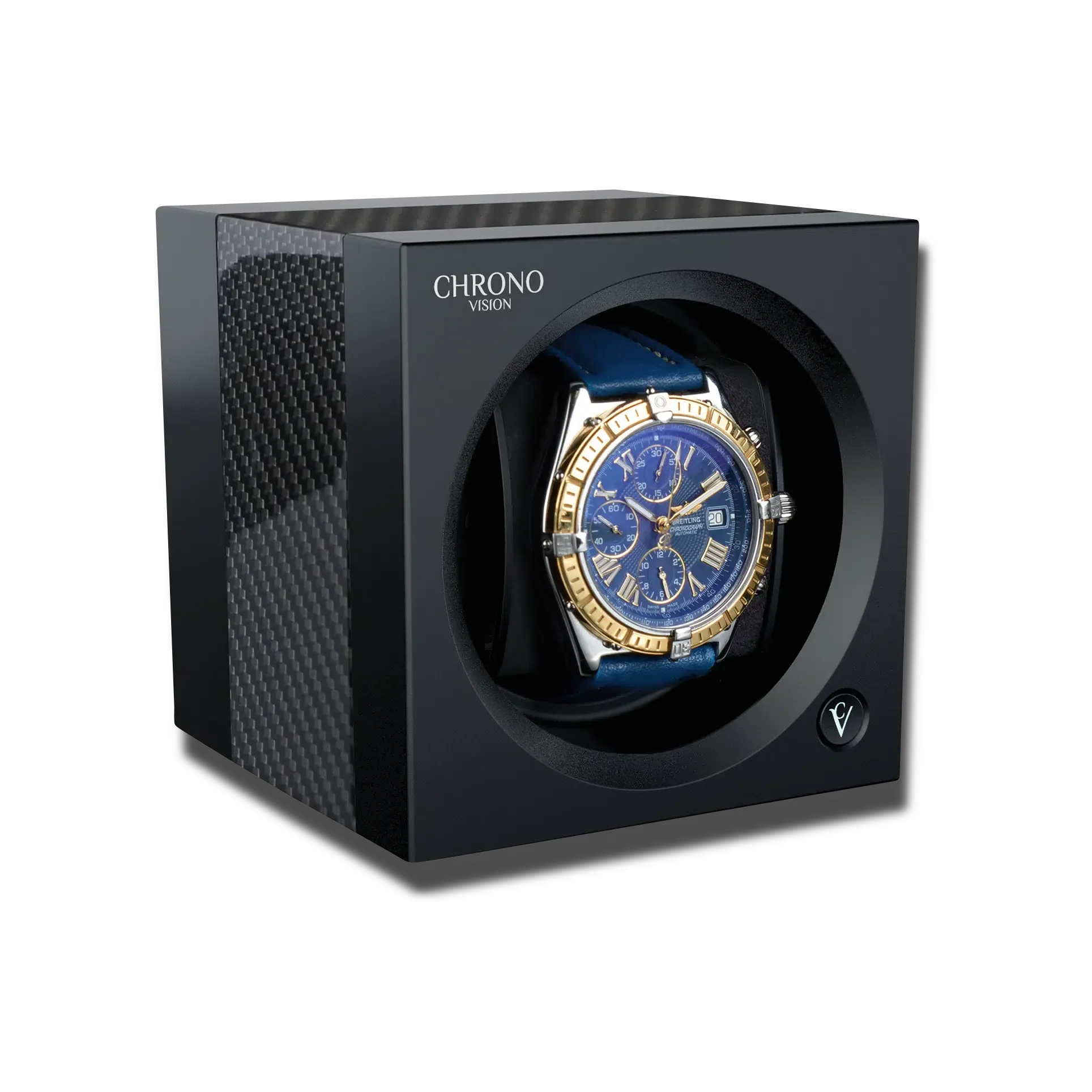 Remontoir Montre Carbone Noir Luxe