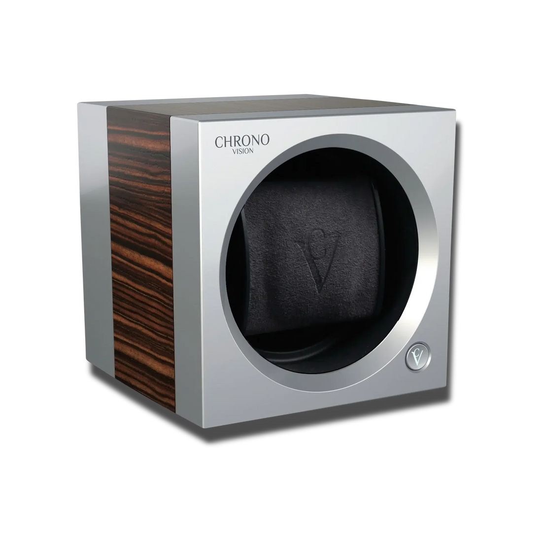Remontoir 1 place aluminium argent – rotor vide avec coussin en satin