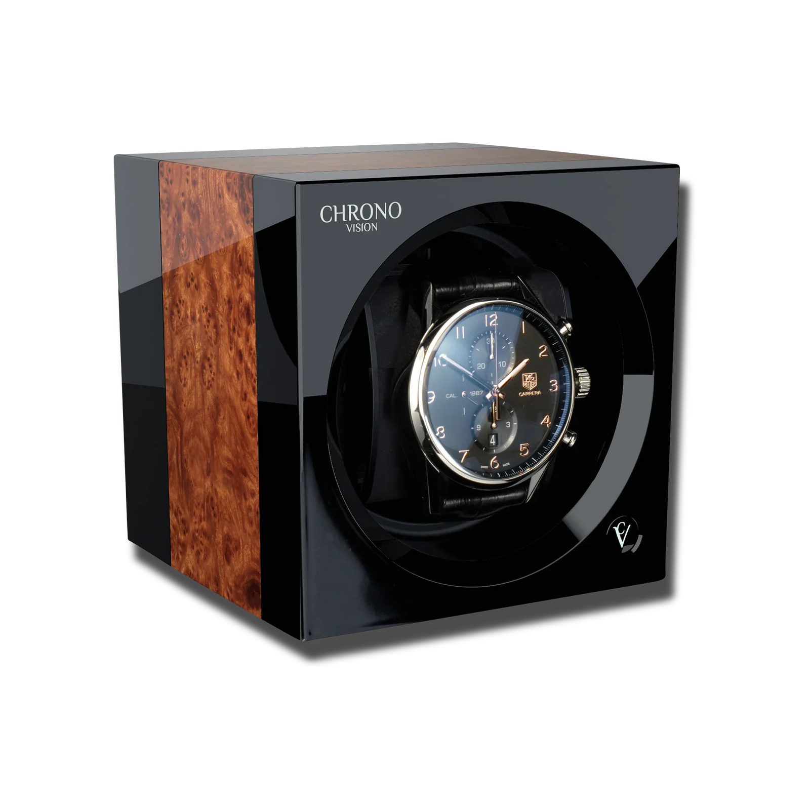 Remontoir Montre Bois Noyer Noir Luxe